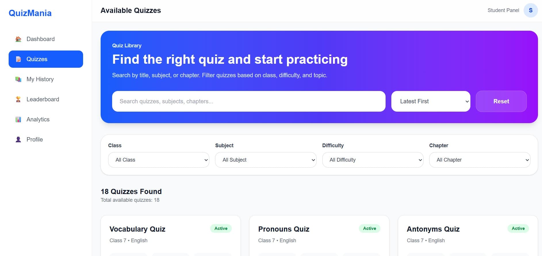Quiz Management Platform